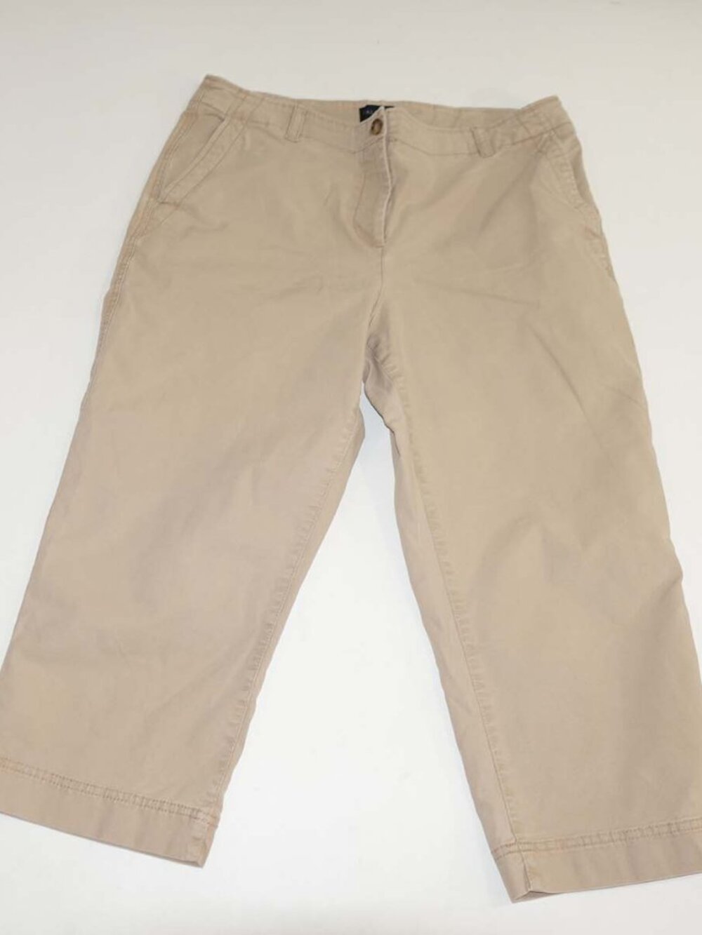 Talbots Women's Cropped Pants Size 16 Petite Beige High Rise Flat Front 16P